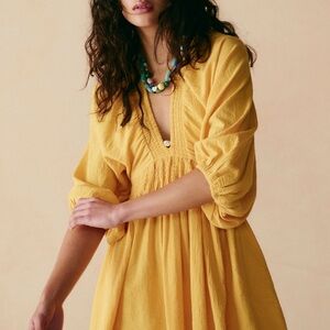 Free People Yellow Boho Dress